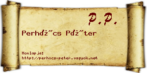 Perhócs Péter névjegykártya